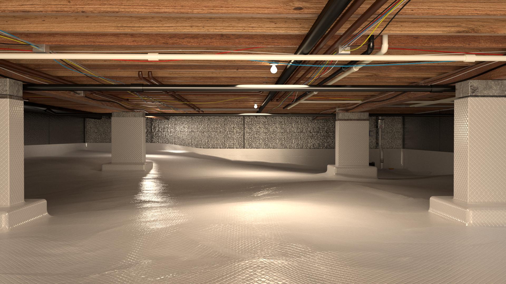 Fully encapsulated crawl space