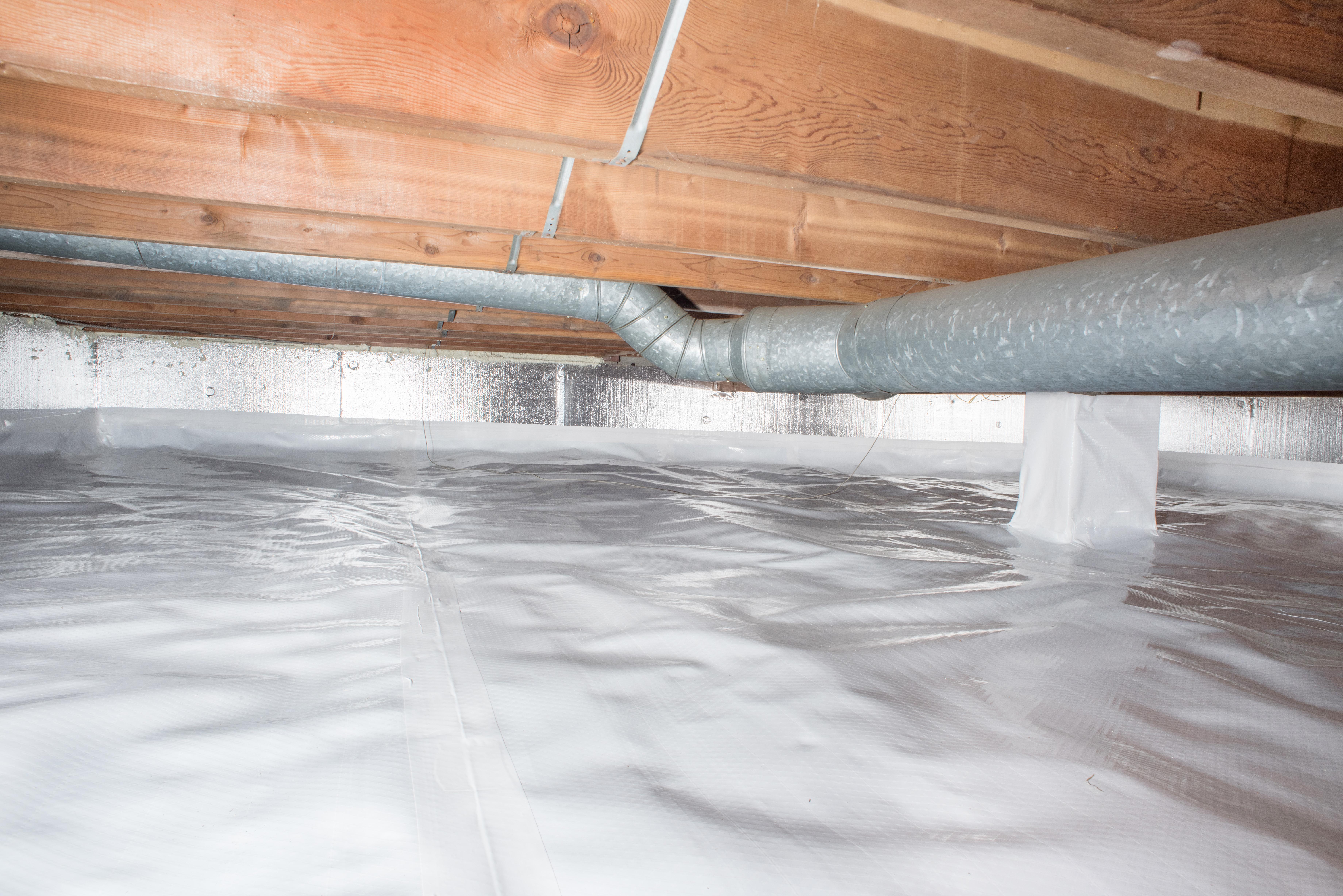 Completed crawl space encapsulation