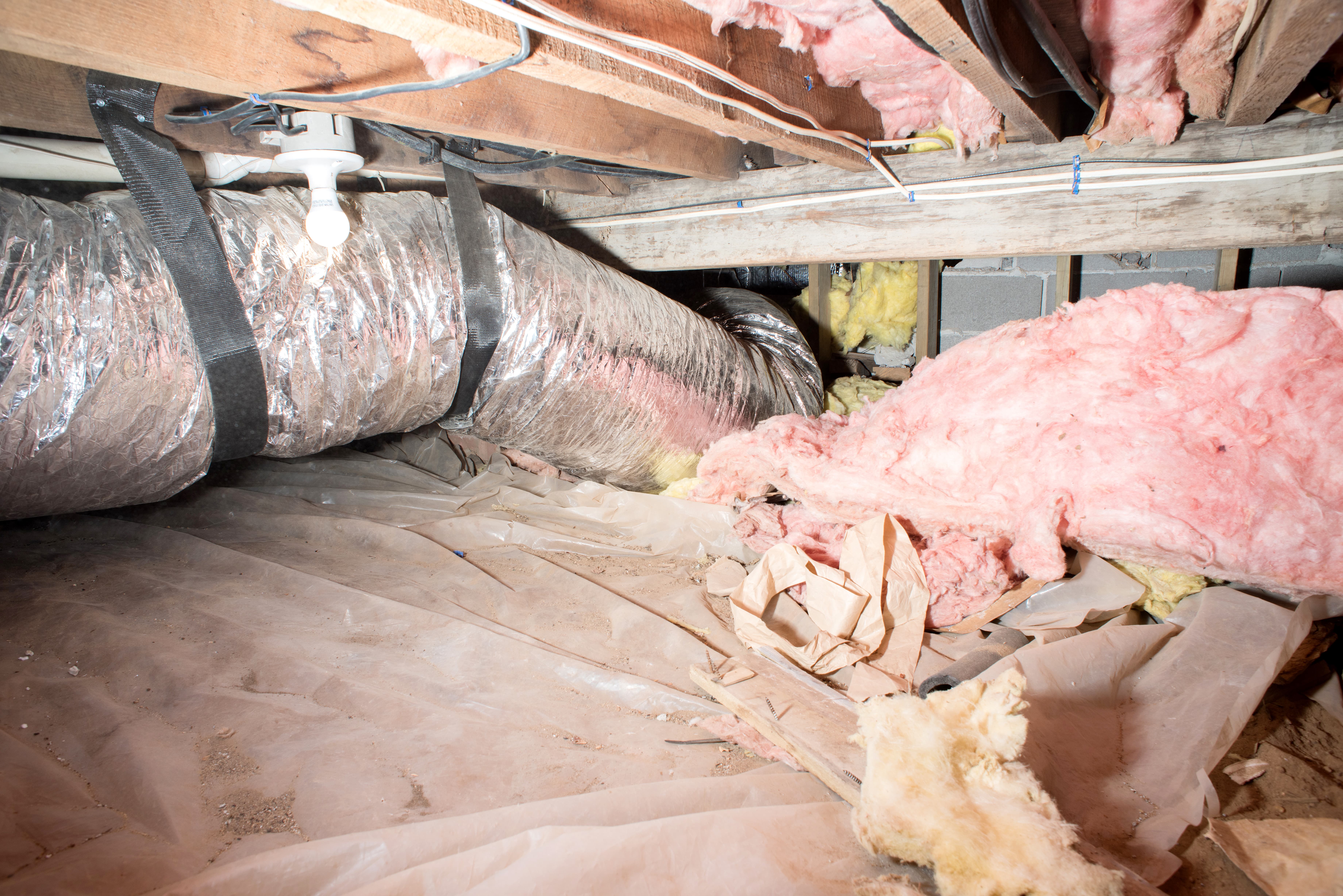 Rotting insulation in crawl space