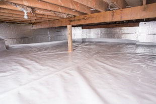 A complete crawl space vapor barrier in Gunnison installed by our contractors