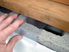 Clear plastic vapor barrier covering for block walls in Vail , Aspen , Breckenridge