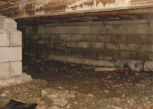 Rotting, decaying crawl space wood damaged over time in Frisco