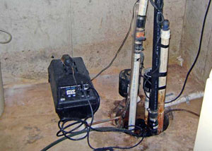 Pedestal sump pump system installed in a home in Buena Vista