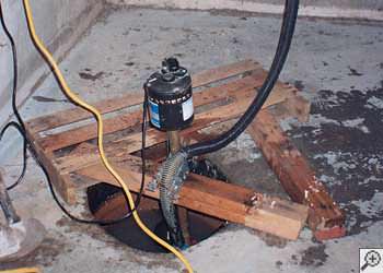 A Buena Vista sump pump system that failed and lead to a crawl space flood.